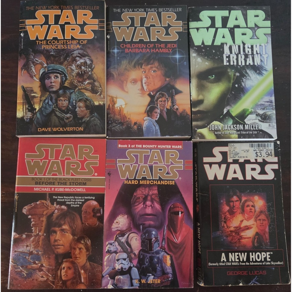 Star Wars mixed lot of 6 paperback books - Knight Errant, A New Hope, etc